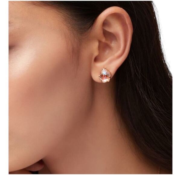 NWT! Kendra Scott Tessa Silver Stud Earrings in Dichroic Glass - Picture 5 of 5